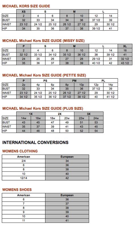 michael kors ring sizing|Michael Kors shoe size chart.